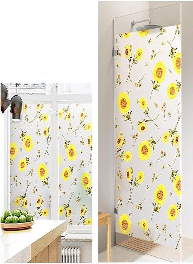 SUNBIRD Windows Glass Fim Glass & Doors, Self Static Cling Frosting Decorative Window Stickers Window Tinting For Home Bathroom (24 X 100 Inch, Sunflora) Multicolor - Image 4